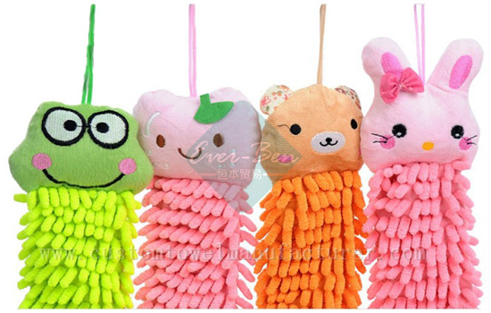 China colorful chenille hanging hand towels for children Manufacturer for Europe Germany